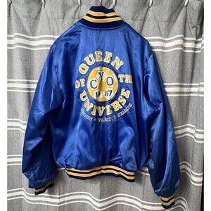 Vtg Varsity Bomber Jacket Queen Of The Universe, Birdie By Richard Leslie -Large